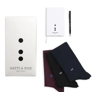 Box 3 Calze Ricamate con Taccuino&Penna