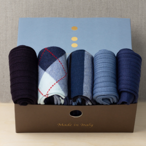 Box da N.5 Calze Lunghe Mare Nobile in Caldo Cotone, Lana e Filo di Scozia con Iniziali o Senza!