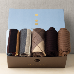 Box da N.5 Calze Lunghe Terre Nobili in Caldo Cotone e Filo di Scozia con Iniziali o Senza!