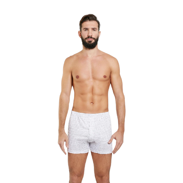 Boxer Fondo Bianco con Fantasia in Cotone Mercerizzato BX665 – Nottingham