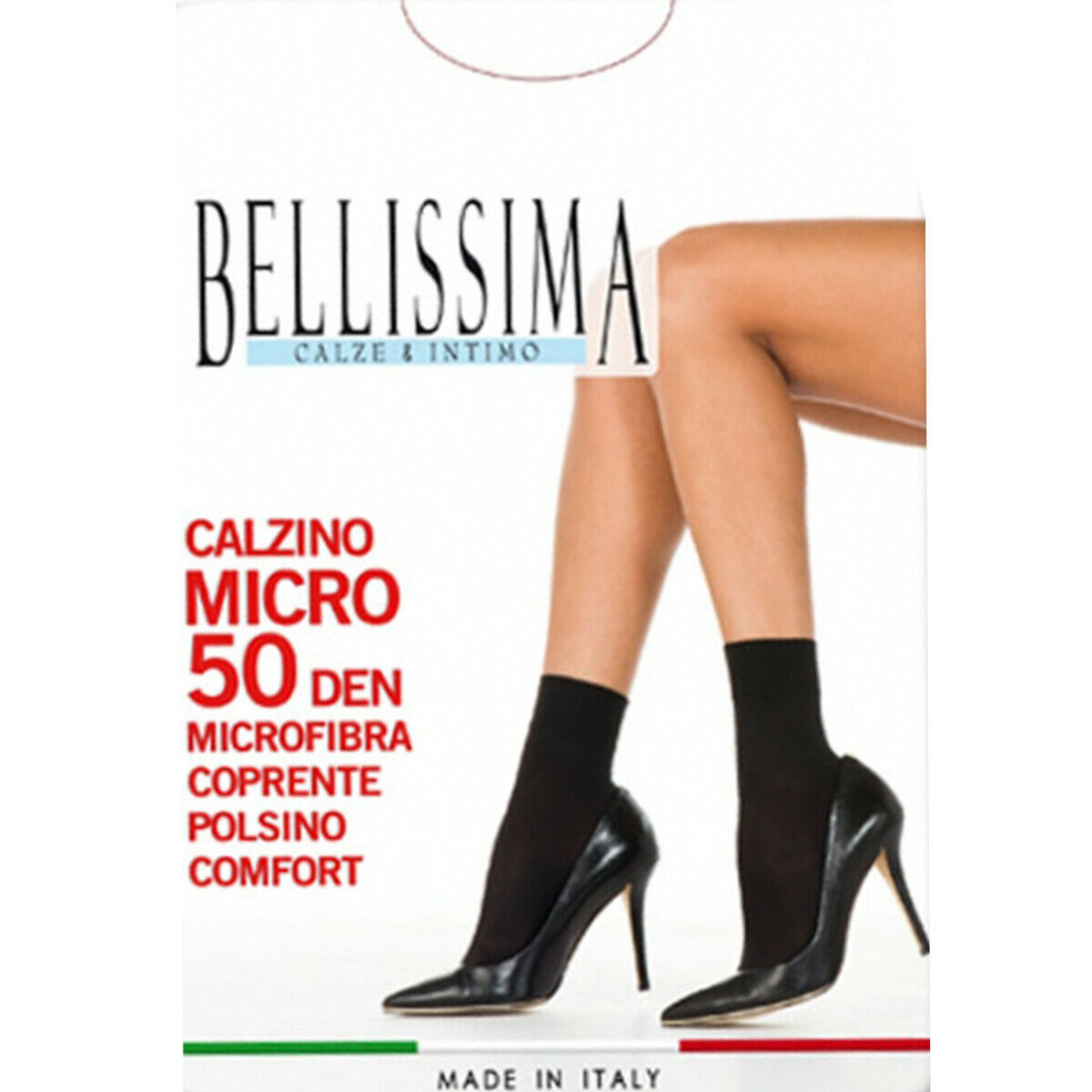 6 PAIA CALZINO BELLISSIMA MICRO 50 DEN CON POLSINO COMFORT TAGLIA UNICA - immagine 2