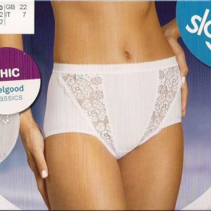 2 SLIP DONNA SLOGGI CHIC MAXI SLIP ALTO CLASSICO ELASTICO MORBIDO BIANCO-NERO