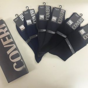 6 PAIA CALZA UOMO LUNGO ENRICO COVERI IN FILO DI SCOZIA ART.200L NERO-ASSORTITO