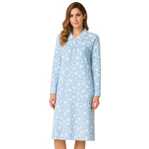 Camicia Da Notte Serafino con Colletto in Interlock di Cotone 92888 – Linclalor