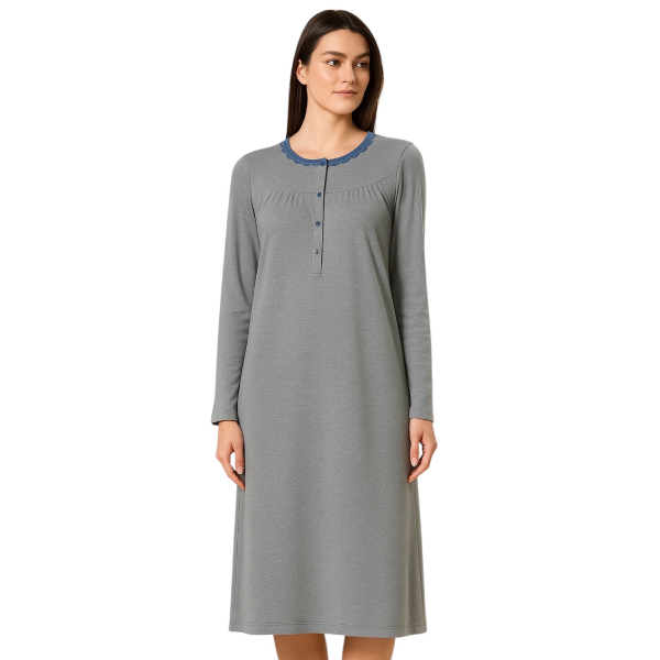 Camicia Da Notte Serafino in Interlock di Cotone 91025 – Linclalor - immagine 2