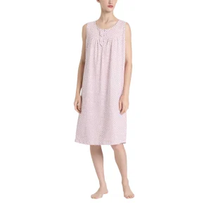 Camicia da Notte Smanicata con Rouche in Jersey di Cotone DP52NM – Ragno