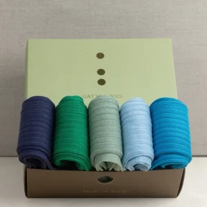 Box da N.5 Calze Lunghe Cielo&Terra Donna in Filo di Scozia con Iniziali o Senza!