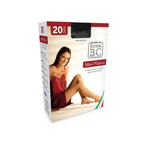 Collant Velato con Doppia Cucitura Maxi Platino 20 – Calze BC