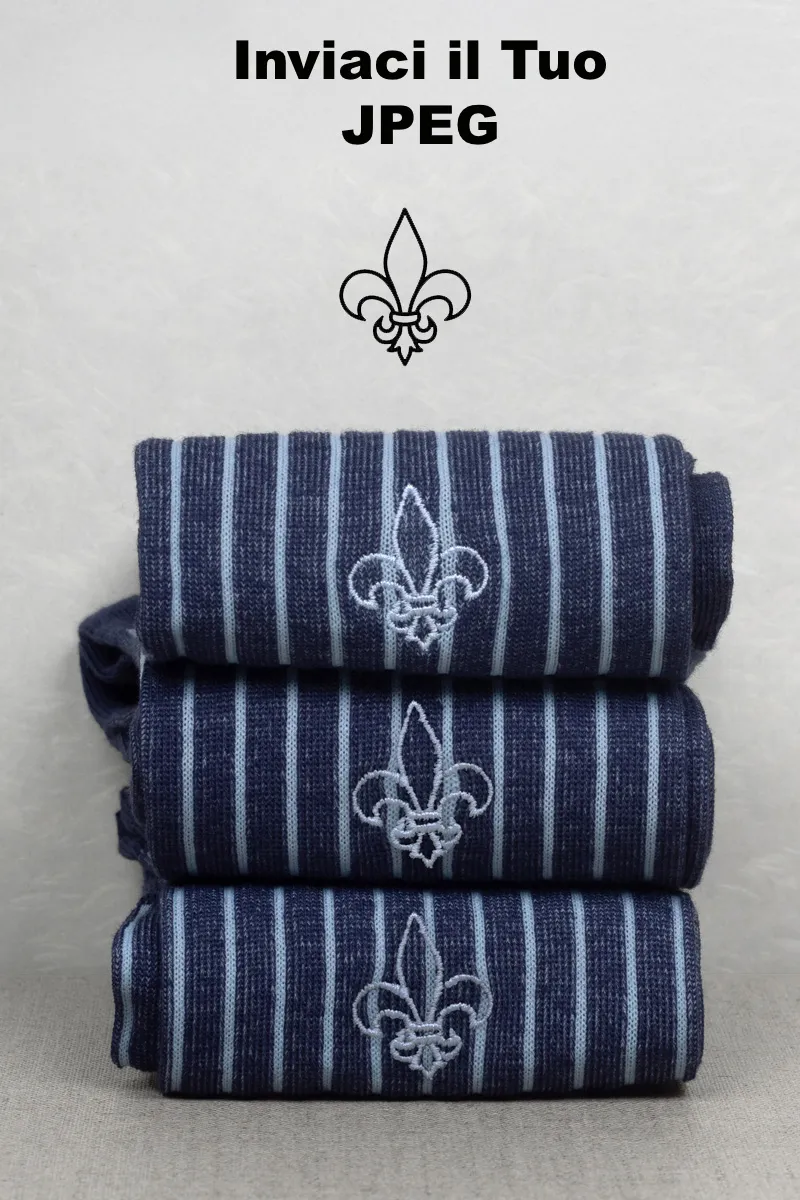 BoxLux 3 Paia di Calze a Fantasia LUNGA con IL TUO RICAMO (inviaci il Jpeg) Box Regalo Incluso - immagine 3