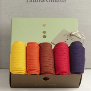 Box da N.5 Calze Donna Lunghe Colori Caldi in Filo di Scozia con Fragranza Floreale Speziata con Iniziali o Senza!