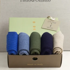 Box da N.5 Calze Lunghe Donna Pastello Filati Naturali e Fragranza Floreale Speziata con Iniziali o Senza!