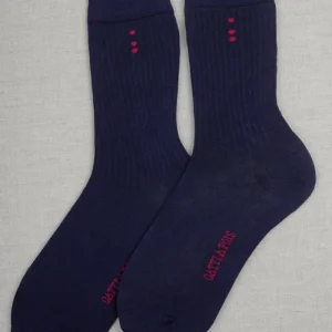 Calze Cromo in Puro Cotone BluNotte&Lampone con Iniziali o Senza!