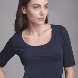 Maglia scollo a madonna in cotone modal