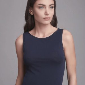 Top smanicato in cotone modal