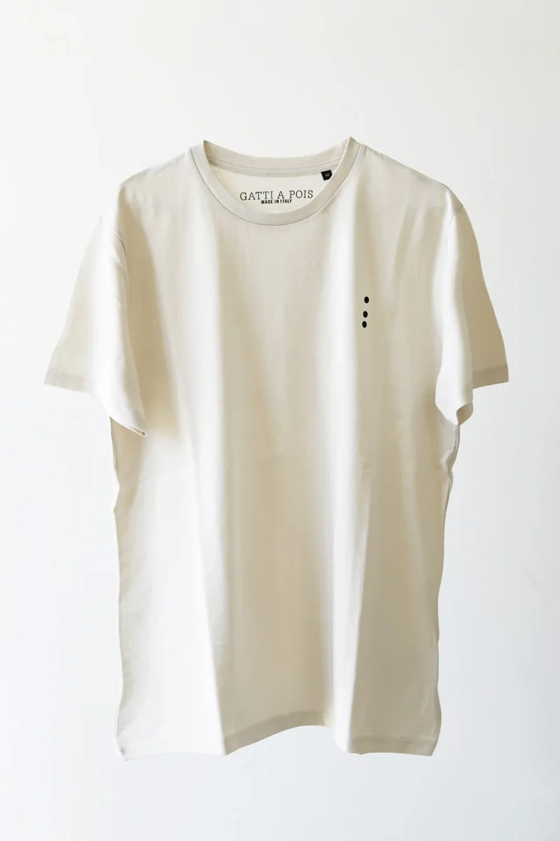 T-Shirt Made in Italy color Burro a Manica Corta con Iniziali o Senza! - immagine 2