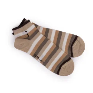 Fantasmini in Filo di Scozia Righe Sfumature di Brown con Iniziali o Senza!