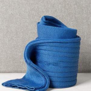 Calze da Donna in Filo di Scozia Bluette a Costine Lunghe con Iniziali o Senza!