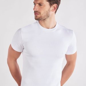 Maglia girocollo manica corta in caldo cotone