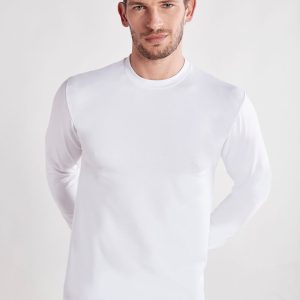 Maglia girocollo manica lunga in caldo cotone modal