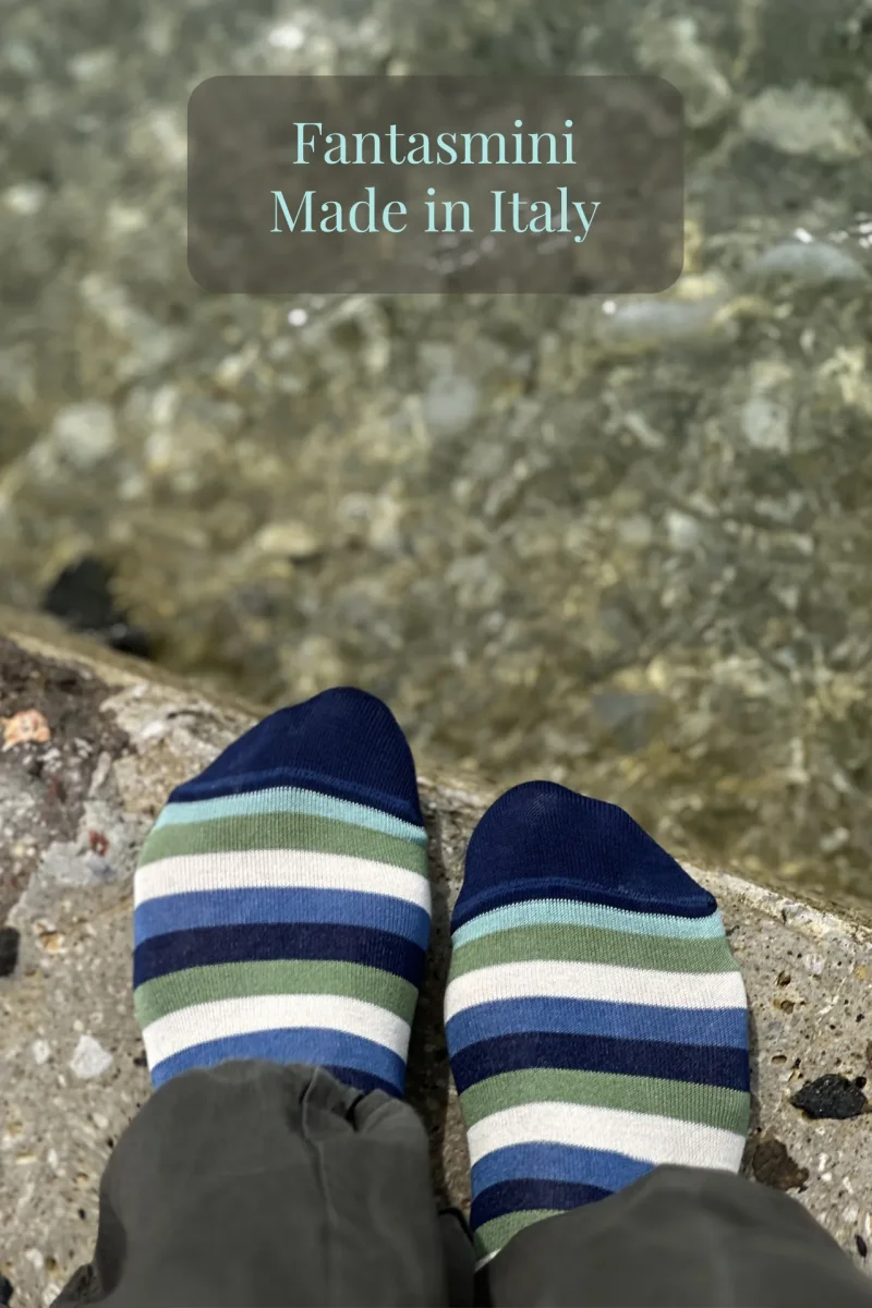 Fantasmini in Filo di Scozia Righe Blue&Green con Iniziali o Senza! - immagine 6