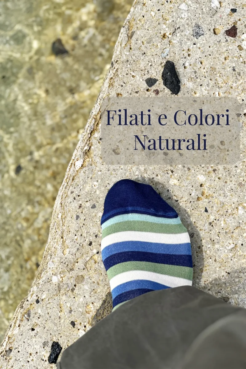 Fantasmini in Filo di Scozia Righe Blue&Green con Iniziali o Senza! - immagine 7
