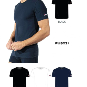 3 T-SHIRT FILA GIROCOLLO MM ART. FU5231 IN COTONE ELASTICIZZATO CON LOGO FILA