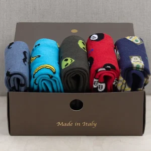 Box Fantasy n.5 Calze in Cotone Italiano Mezzagamba con Iniziali o Senza!