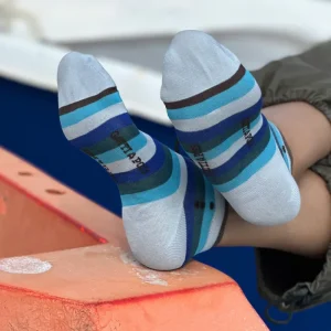 Fantasmini in Filo di Scozia Righe Sfumature di Blu con Iniziali o Senza!