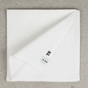Fazzoletto in Puro Cotone Italiano BIANCO con Iniziali Ricamate