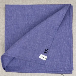 Fazzoletto in Puro Cotone Italiano  AVIO MELANGE con Iniziali Ricamate