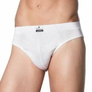 12 PEZZI SLIP UOMO IN SOFFICE COTONE MERCERIZZATO VITA ALTA CON LOGO DAVANTI