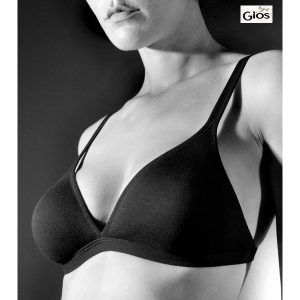 REGGISENO A TRIANGOLO GIOS ART. GINSENG IN COTONE ELASTICIZZATO BIANCO E NERO