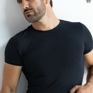 3 t-shirt uomo armata di mare art. gt2120 in fibre naturali e bambu colore nero