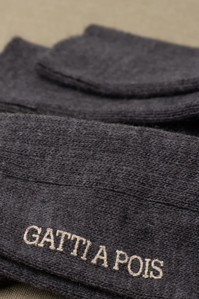 Calze Mezzagamba in Alpaca color Antracite con Iniziali o Senza! - immagine 4