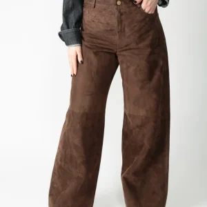 'S MaxMara Pantalone in pelle scamosciata SMMFulmine