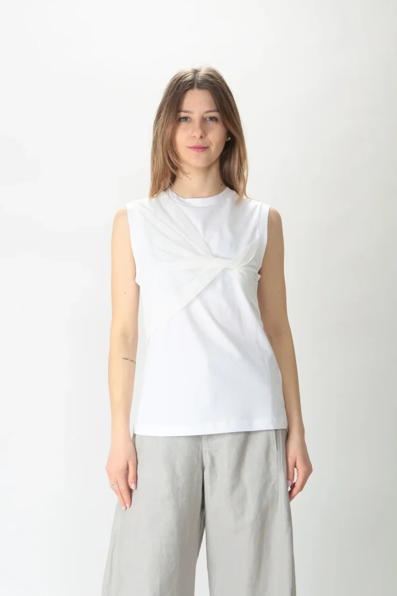 Tela Top in cotone e tulle Malta