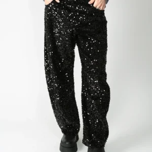 Tensione In Pantalone in paillettes W25PC72