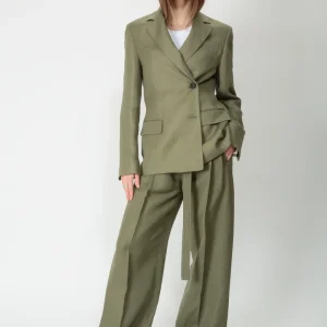 Tela Giacca doppiopetto in misto lino Omega/crop