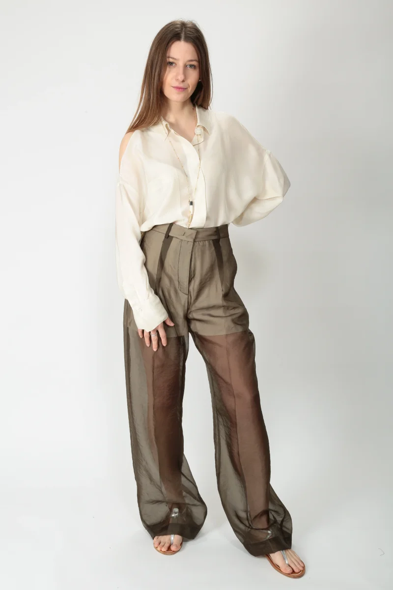 Tela Pantalone ampio in organza Ribalta