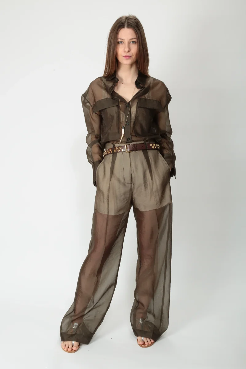 Tela Pantalone ampio in organza Ribalta - immagine 9