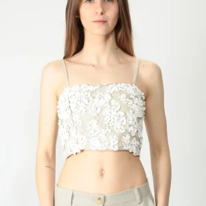 Solotre Top in lino con paillettes M1D0095