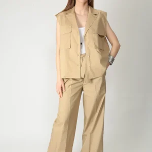 Solotre Pantalone ampio con cintura M1D0209