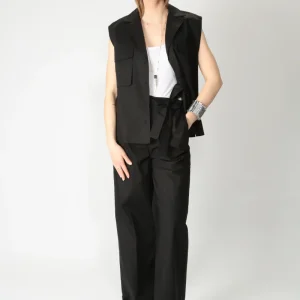 Solotre Pantalone ampio con cintura M1D0209