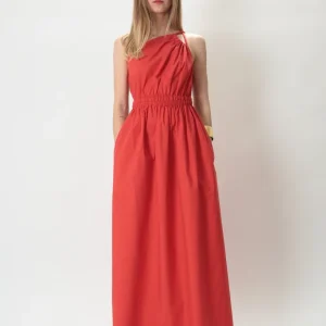 Tela Abito lungo monospalla in cotone Paula