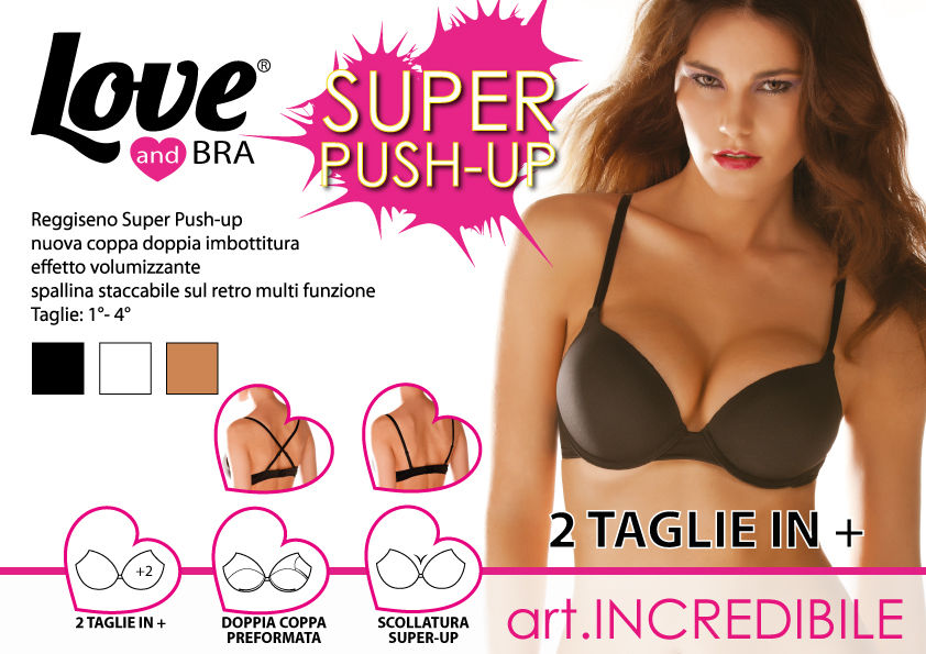 REGGISENO ART. INCREDIBILE SUPER IMBOTTITO SUPER PUSH UP + 2 TAGLIE LOVE AND BRA