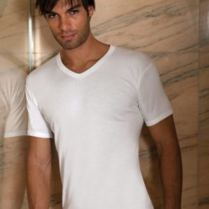 3 T-shirt uomo irge art. int2 in caldo cotone felpato scollo a v  maglia intima