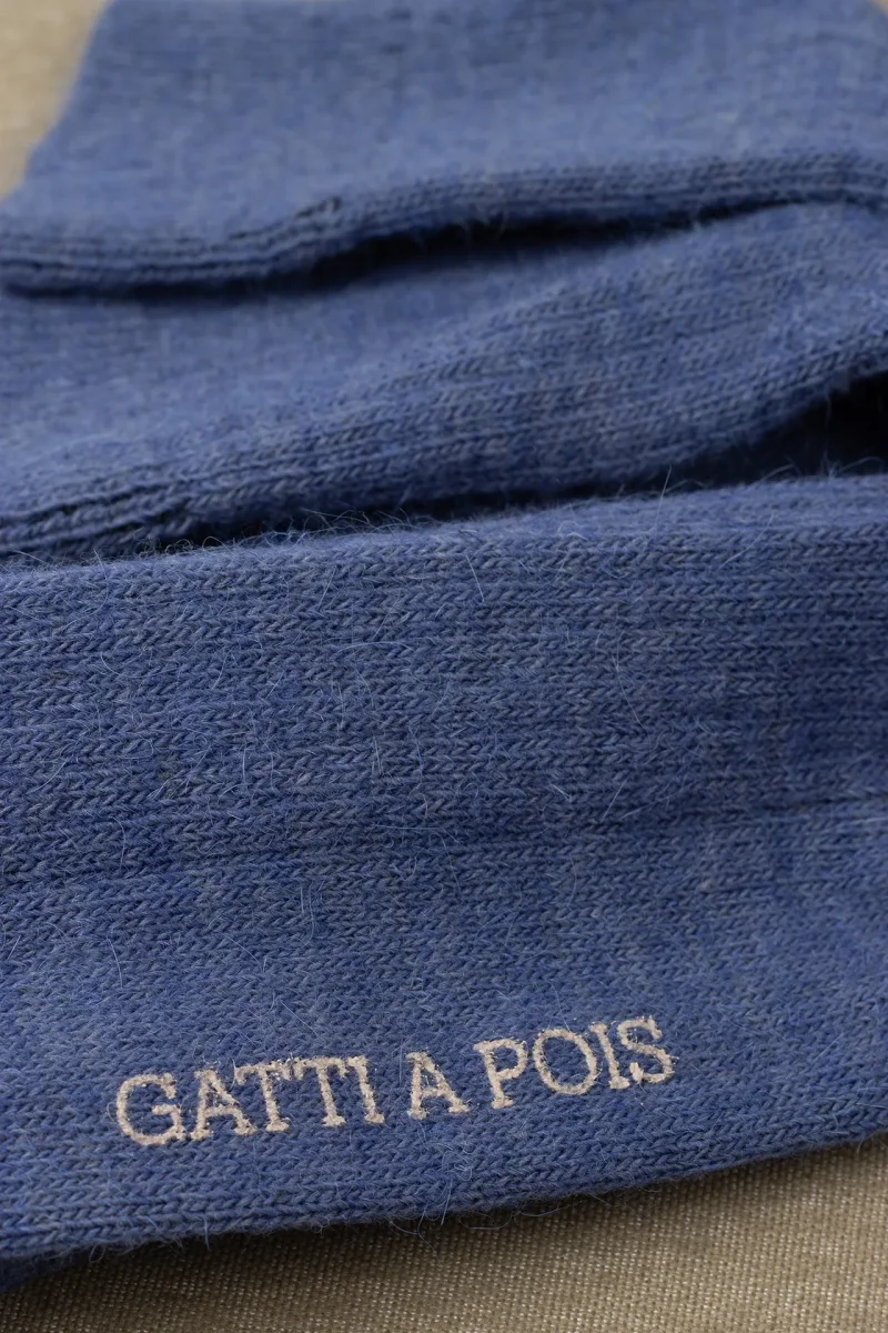 Calze Mezzagamba in Alpaca color Zaffiro con Iniziali o Senza! - immagine 4