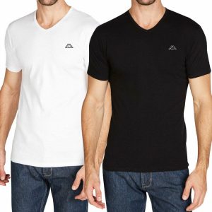 3 T-SHIRT UOMO KAPPA ART. K1311 SCOLLO A V IN COTONE ELASTICIZZATO