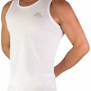 3 CANOTTE UOMO KAPPA ART. K1325 A SPALLA LARGA 100% COTONE CON LOGO STAMPATO