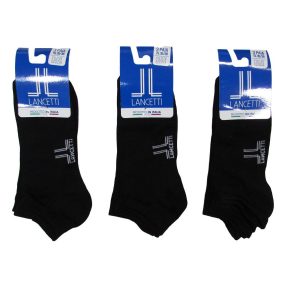 6 PAIA MINI CALZE FANTASMINI LANCETTI UOMO DONNA IN FILO DI SCOZIA MADE IN ITALY